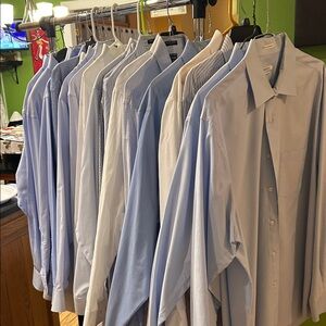 Men's Blue and White Dress Shirts